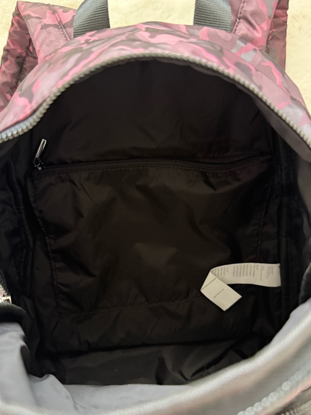 Trendy Fabletics The Downtown Burgundy Camo Backpack - Active Lifestyle - Picture 9 of 15